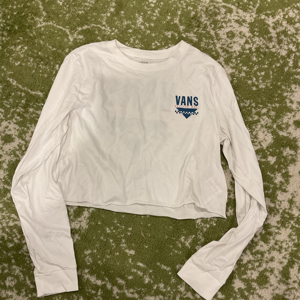 Vans White Long Sleeve Crop Top